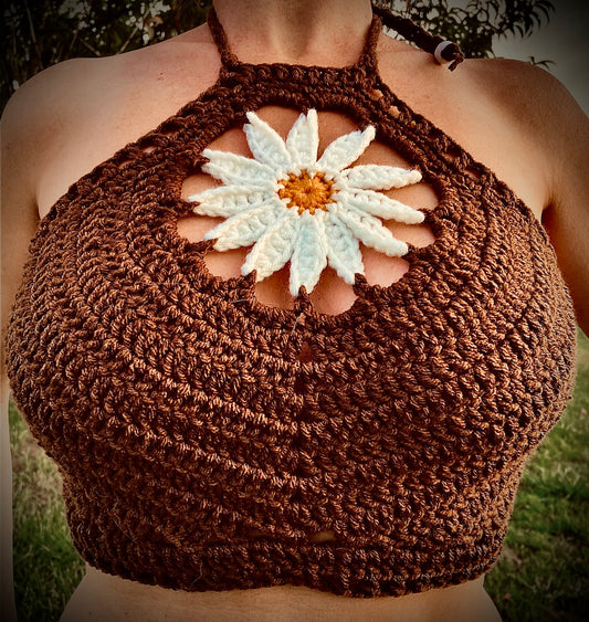 Handmade Oopsie Daisy Crochet halter top