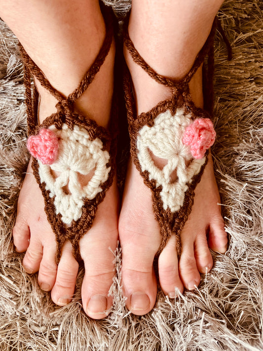 Skull barefoot sandals